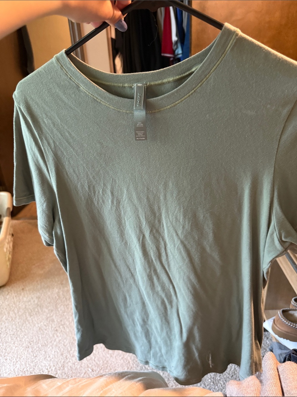 SKIMS Light Sage Short Sleeve Crew Tee